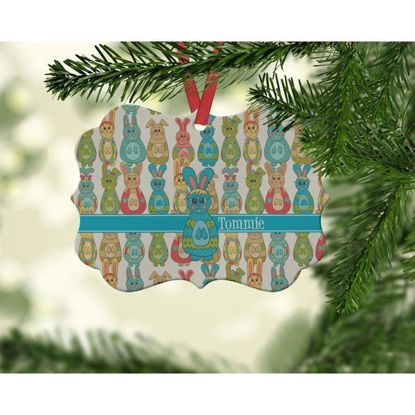 Fun Easter Bunnies Christmas Ornament (On Tree)
