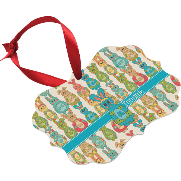 Fun Easter Bunnies Christmas Ornament