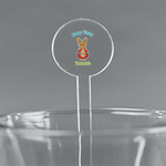 Fun Easter Bunnies 5.5" Round Plastic Stir Sticks - Clear (Personalized)