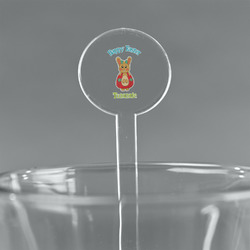 Fun Easter Bunnies 7" Round Plastic Stir Sticks - Clear (Personalized)