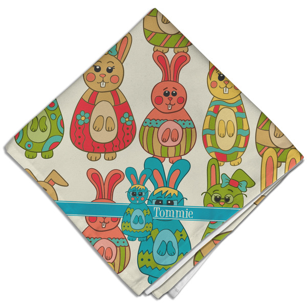 Custom Fun Easter Bunnies Cloth Dinner Napkin - Single w/ Name or Text