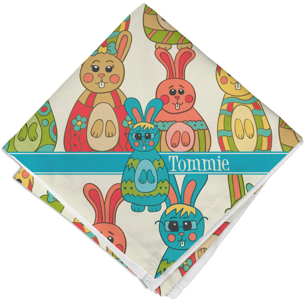 Fun Easter Bunnies Cloth Napkins - Personalized Lunch (Folded Four Corners)