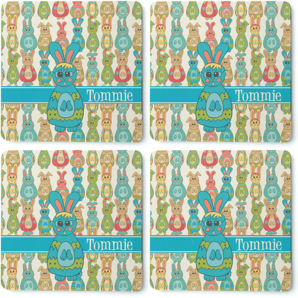 Fun Easter Bunnies Coaster Rubber Back - Apvl