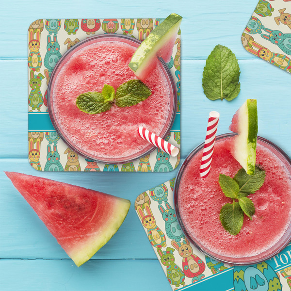 Fun Easter Bunnies Coaster Set - LIFESTYLE