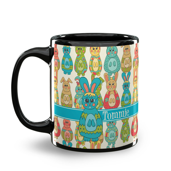 Fun Easter Bunnies Coffee Mug - 11 oz - Black
