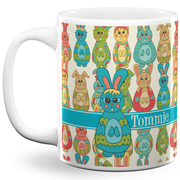 Custom Fun Easter Bunnies 11 Oz Coffee Mug - White (Personalized)