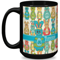 Fun Easter Bunnies 15 Oz Coffee Mug - Black (Personalized)