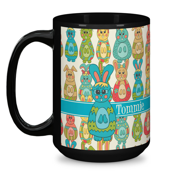 Fun Easter Bunnies Coffee Mug - 15 oz - Black