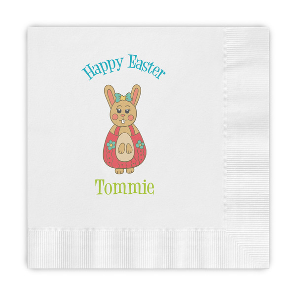 Custom Fun Easter Bunnies Embossed Decorative Napkins (Personalized)