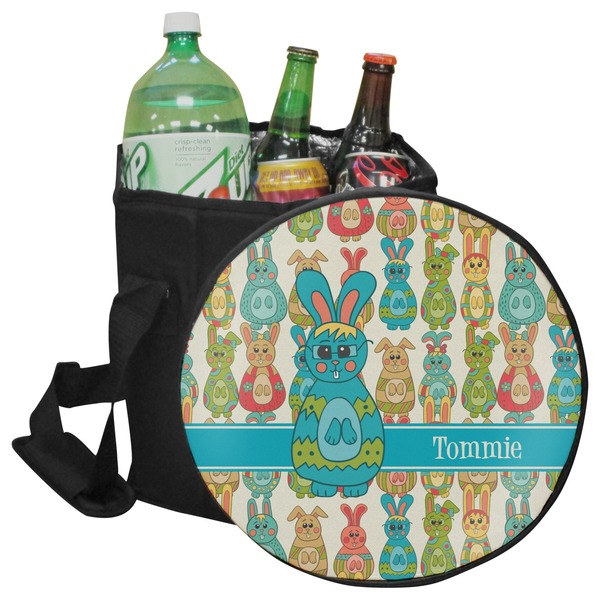 Custom Fun Easter Bunnies Collapsible Cooler & Seat (Personalized)