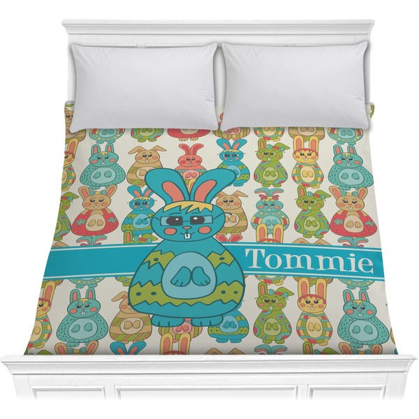Custom Fun Easter Bunnies Comforter - Full / Queen (Personalized)