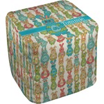 Fun Easter Bunnies Cube Pouf Ottoman (Personalized)