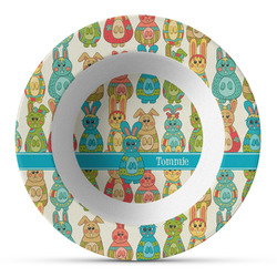 Fun Easter Bunnies Plastic Bowl - Microwave Safe - Composite Polymer (Personalized)