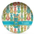 Fun Easter Bunnies Microwave Safe Plastic Plate - Composite Polymer (Personalized)