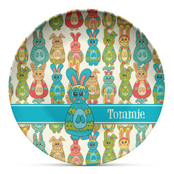 Fun Easter Bunnies Microwave Safe Plastic Plate - Composite Polymer (Personalized)