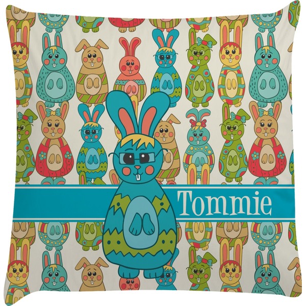 Custom Fun Easter Bunnies Decorative Pillow Case (Personalized)