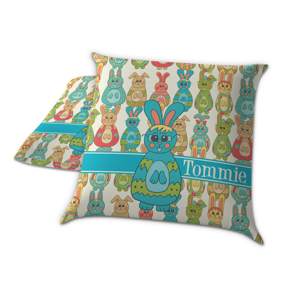 Fun Easter Bunnies Decorative Pillow Case - TWO