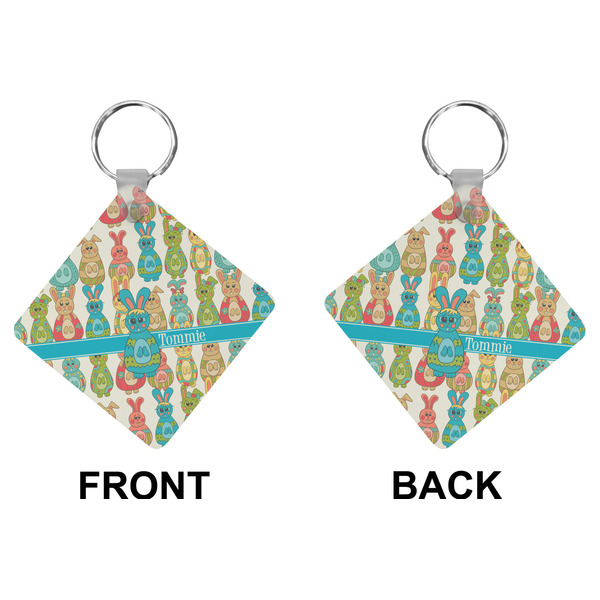 Fun Easter Bunnies Diamond Keychain (Front + Back)