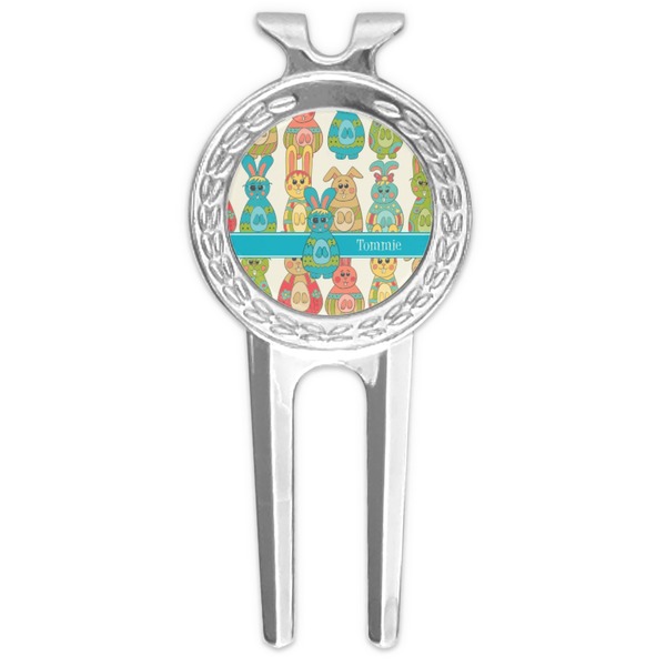 Custom Fun Easter Bunnies Golf Divot Tool & Ball Marker (Personalized)