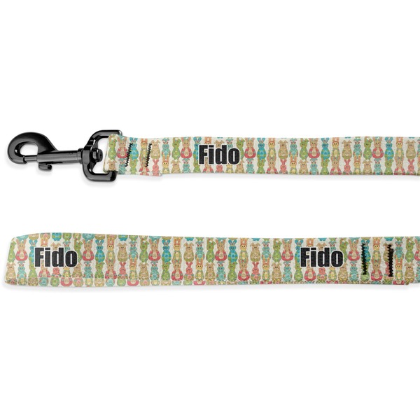 Custom Fun Easter Bunnies Deluxe Dog Leash - 4 ft (Personalized)