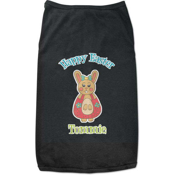 Custom Fun Easter Bunnies Black Pet Shirt - L (Personalized)