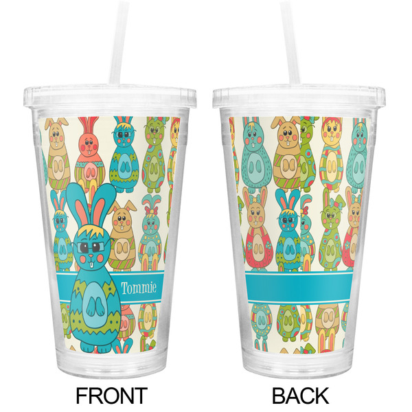 Fun Easter Bunnies Double Wall Tumbler with Straw - Approval