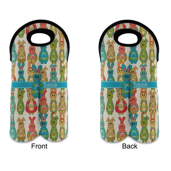 Fun Easter Bunnies Double Wine Tote - APPROVAL (new)
