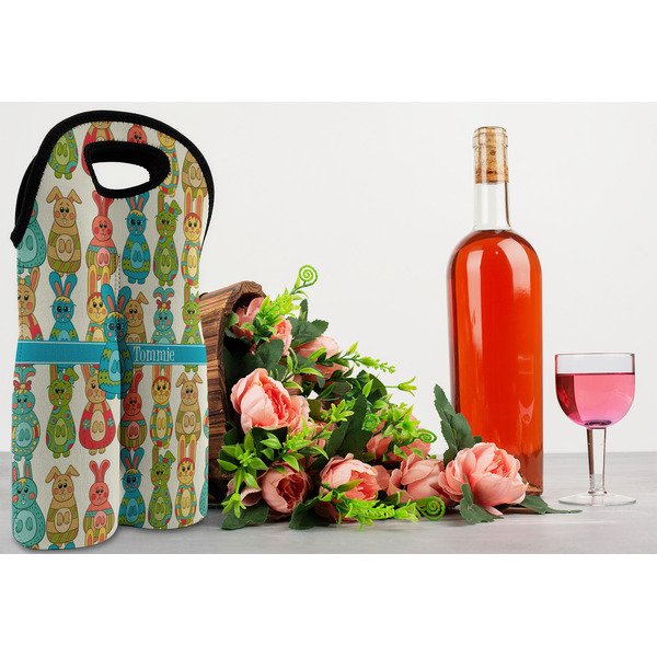 Fun Easter Bunnies Double Wine Tote - LIFESTYLE (new)
