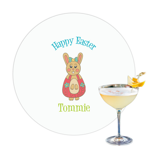 Custom Fun Easter Bunnies Printed Drink Topper - 3.25" (Personalized)
