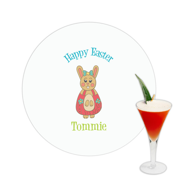Custom Fun Easter Bunnies Printed Drink Topper -  2.5" (Personalized)