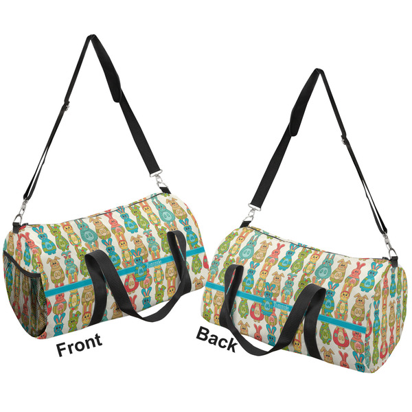 Fun Easter Bunnies Duffle bag large front and back sides