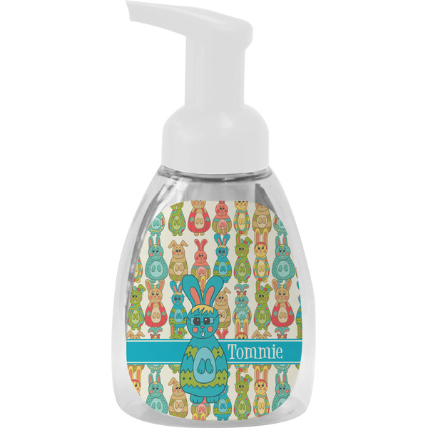 Custom Fun Easter Bunnies Foam Soap Bottle - White (Personalized)