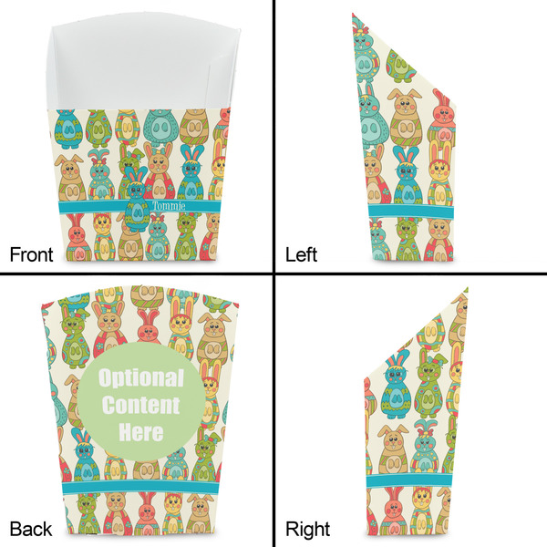 Fun Easter Bunnies French Fry Favor Box - Front & Back View