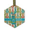 Fun Easter Bunnies Frosted Glass Ornament - Hexagon