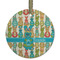 Fun Easter Bunnies Frosted Glass Ornament - Round