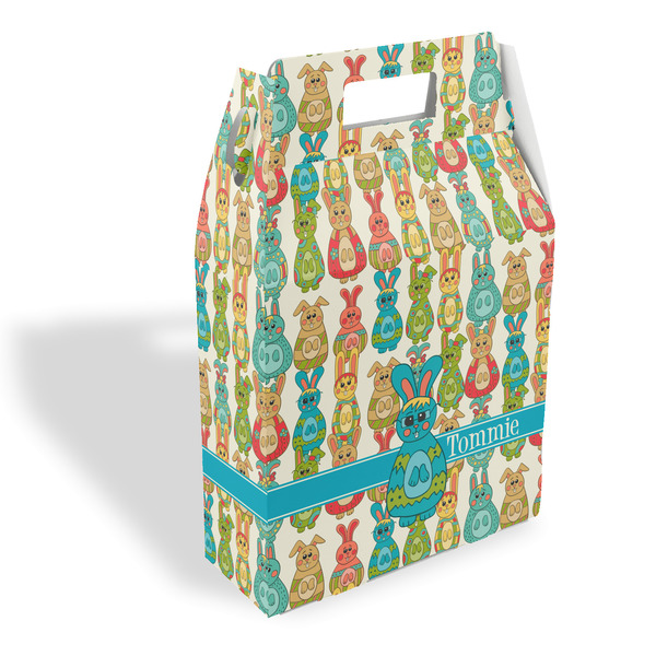Custom Fun Easter Bunnies Gable Favor Box (Personalized)