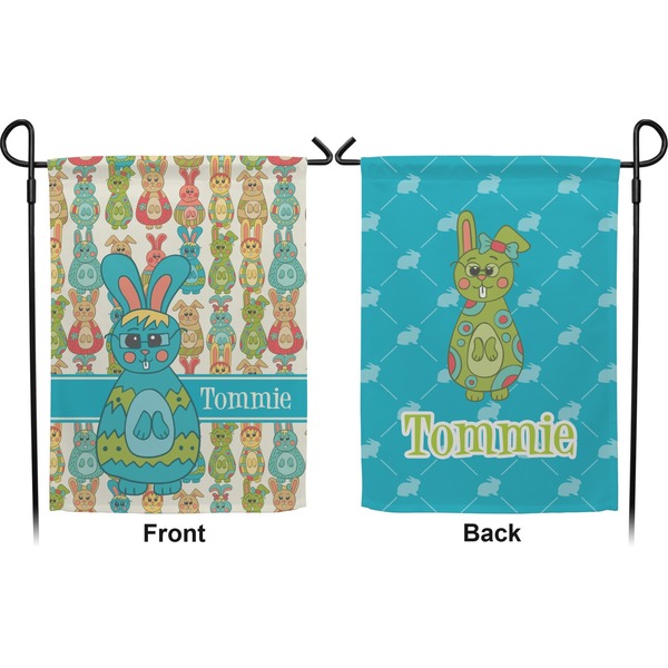 Fun Easter Bunnies Garden Flag - Double Sided Front and Back