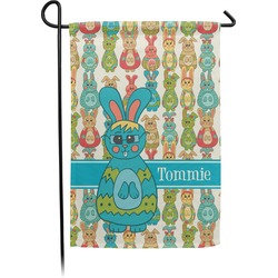 Fun Easter Bunnies Small Garden Flag - Double Sided w/ Name or Text