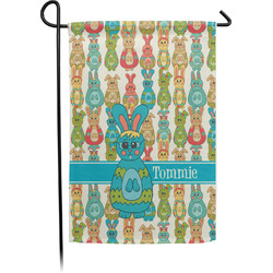 Fun Easter Bunnies Small Garden Flag - Single Sided w/ Name or Text
