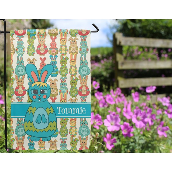 Fun Easter Bunnies Garden Flag - Outside In Flowers