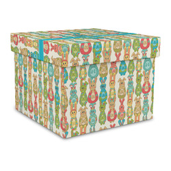 Fun Easter Bunnies Gift Box with Lid - Canvas Wrapped - Large (Personalized)