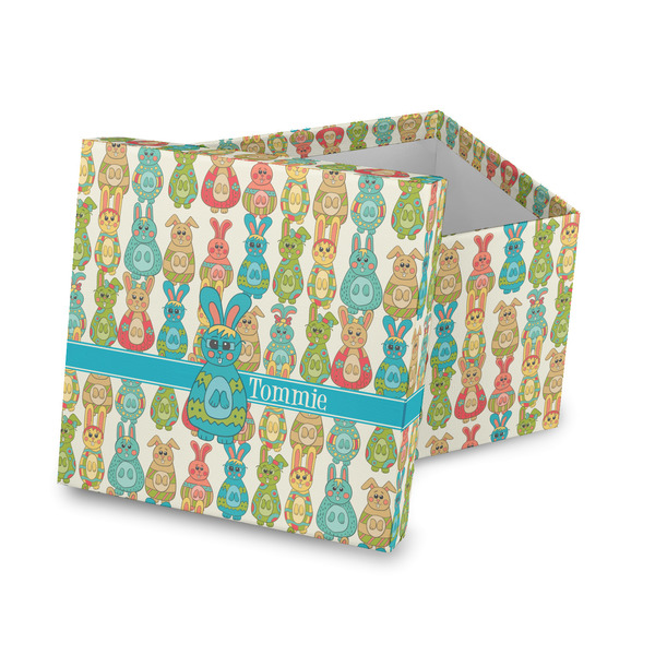 Custom Fun Easter Bunnies Gift Box with Lid - Canvas Wrapped (Personalized)