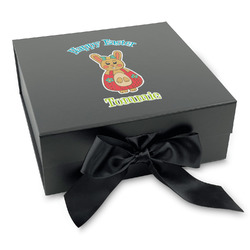 Fun Easter Bunnies Gift Box with Magnetic Lid - Black (Personalized)