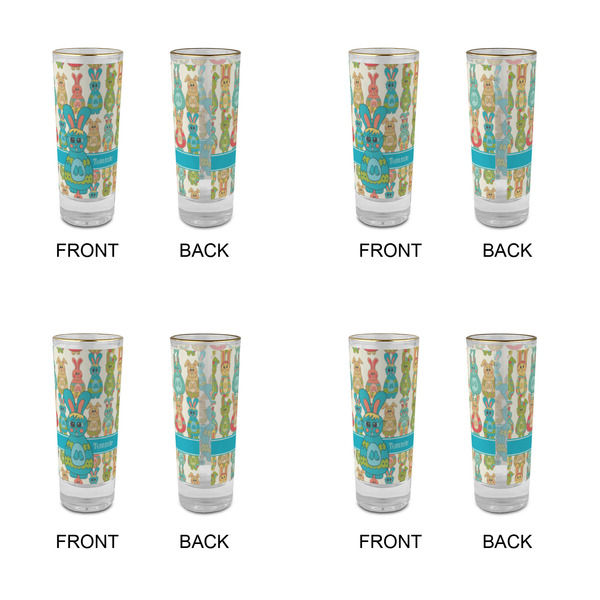Fun Easter Bunnies Glass Shot Glass - 2 oz - Set of 4 - APPROVAL