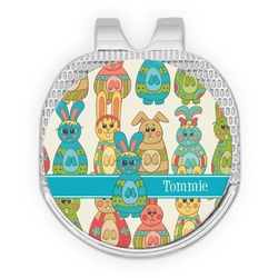 Fun Easter Bunnies Golf Ball Marker - Hat Clip - Silver