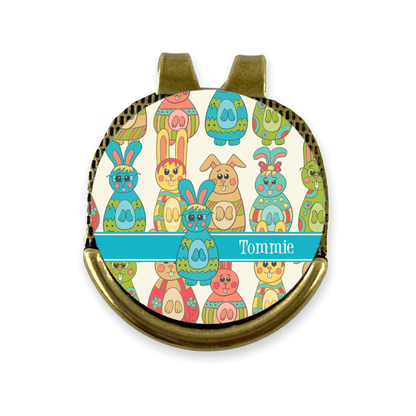 Custom Fun Easter Bunnies Golf Ball Marker - Hat Clip - Gold