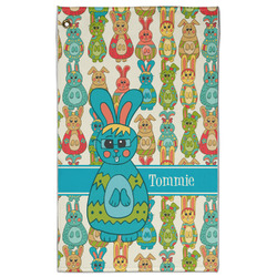 Fun Easter Bunnies Golf Towel - Poly-Cotton Blend w/ Name or Text