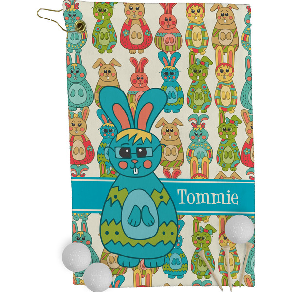 Fun Easter Bunnies Golf Towel (Personalized)