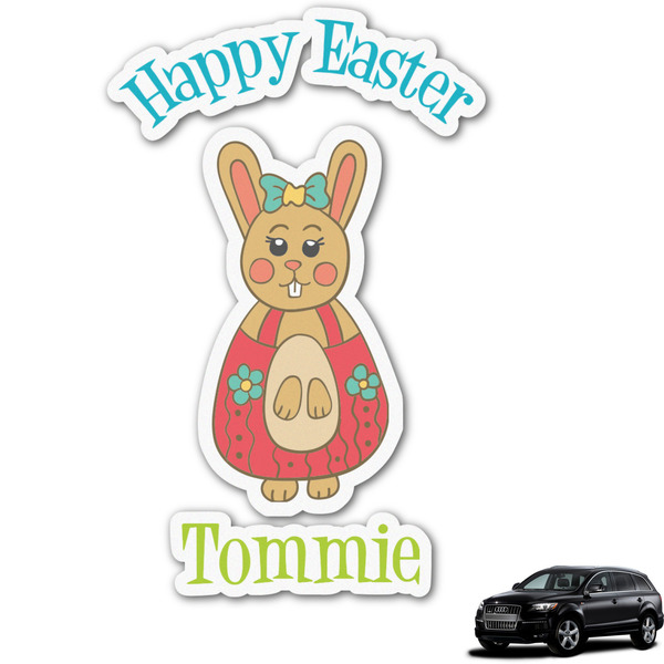 Custom Fun Easter Bunnies Graphic Car Decal (Personalized)