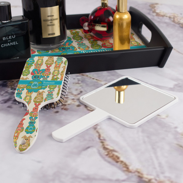 Fun Easter Bunnies Hair Brush - With Hand Mirror